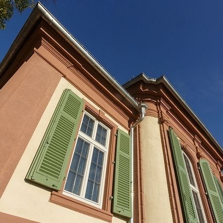 Am Bolongaropalast in Frankfurt-Höchst wurde Naturputz als fertige Oberfläche neu hergestellt.